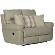 Catnapper Eastland Lay Flat Reclining Loveseat in Beige Polyester Fabric