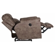 Catnapper Thompson Power Wall Hugger Recliner in Brown Polyester Fabric