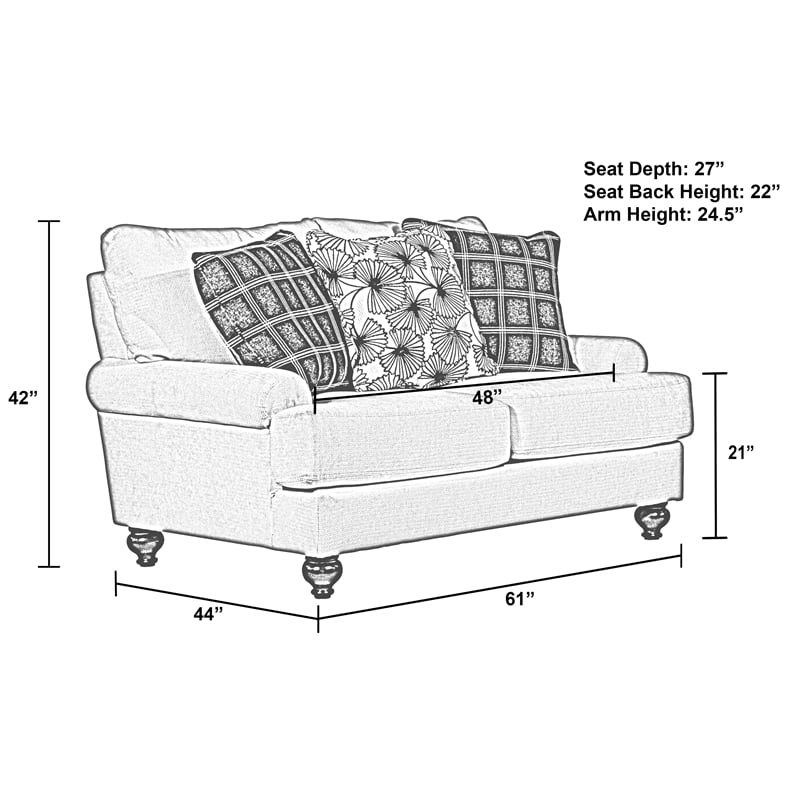 Catnapper Cora Loveseat in Plush Ecru 
