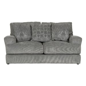 Catnapper Jefferson Loveseat with Cuddler Cushions in Gray Polyester Fabric