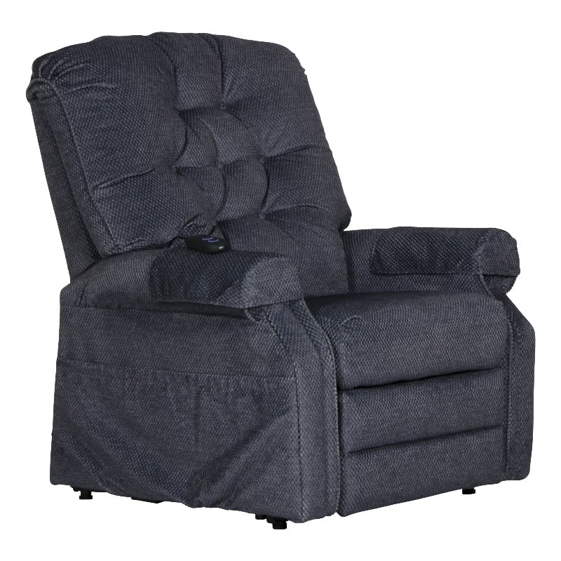 Catnapper Alger Power Lift Assist Lay Flat Recliner in Blue Polyester Fabric