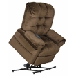 Catnapper Abena Power Lift Assist Lay Flat Recliner in Brown Polyester Fabric