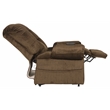 Catnapper Abena Power Lift Assist Lay Flat Recliner in Brown Polyester Fabric