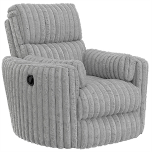 Daydream Swivel Glider Recliner with Faux Fur in Moonstruck Gloucester Gray