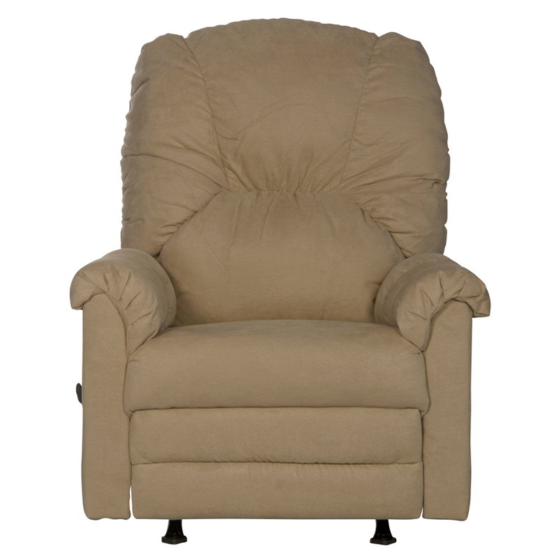 Catnapper Winner Rocker Recliner in Linen Beige Polyester Microfiber Fabric