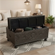 Monte Floral Carved Solid Wood Storage Coffee Table in Black