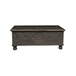 Monte Floral Carved Solid Wood Storage Coffee Table in Black