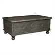 Monte Floral Carved Solid Wood Storage Coffee Table in Black