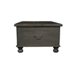 Monte Floral Carved Solid Wood Storage Coffee Table in Black