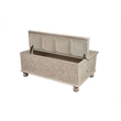 Monte Floral Carved Solid Wood Lift-Top Coffee Table in Weathered White