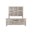 Taran Designs Hayden Shutter Solid Wood Queen Panel Bed in White Multicolor