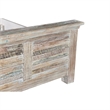 Taran Designs Hayden Shutter Solid Wood Queen Panel Bed in White Multicolor