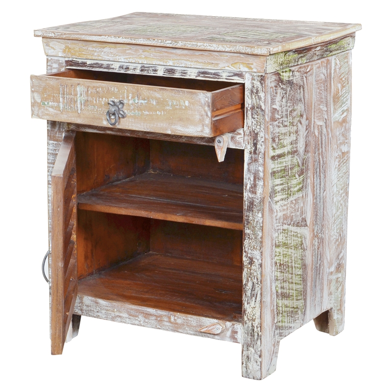 Taran Designs Hayden 1-drawer 1-door Solid Wood Nightstand (Left) in White
