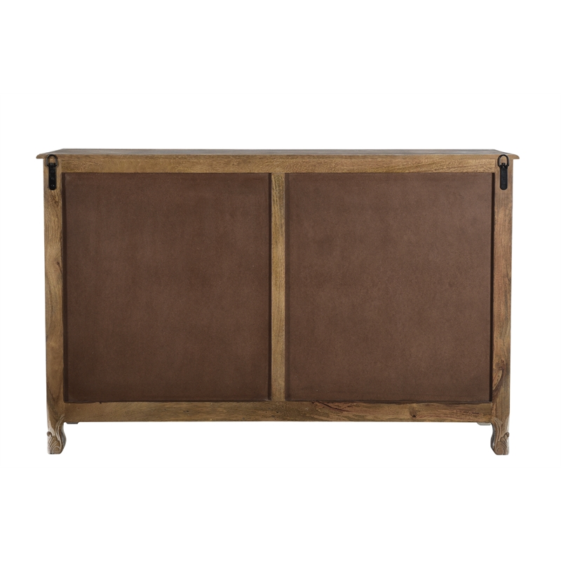 Taran Designs Monte 7-drawer Floral Carved Solid Wood Dresser in Gray