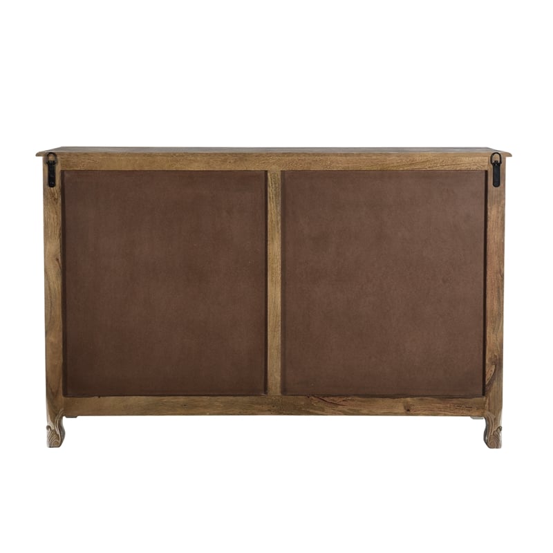 Taran Designs Monte 7-drawer Floral Carved Solid Wood Dresser in Gray
