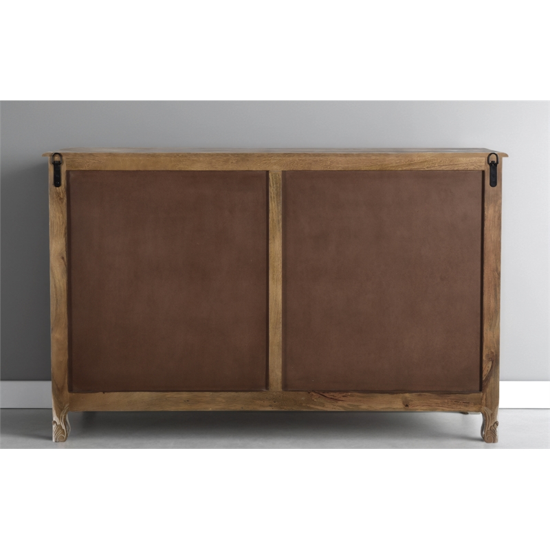 Taran Designs Monte 7-drawer Floral Carved Solid Wood Dresser in Gray
