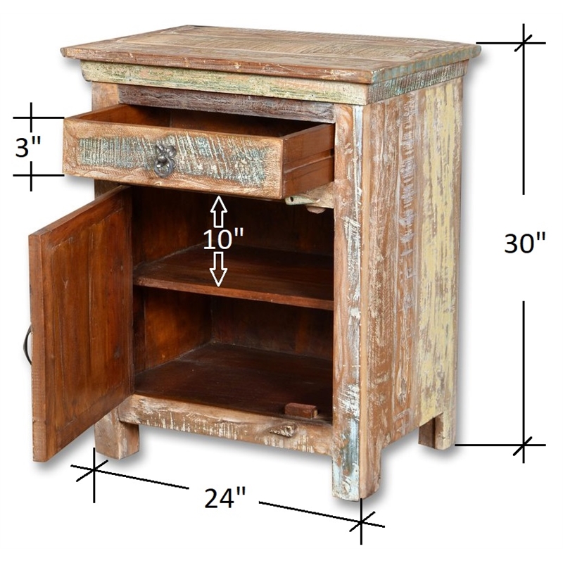 Taran Designs Hayden 1-drawer 1-door Solid Wood Nightstand (Right) in White