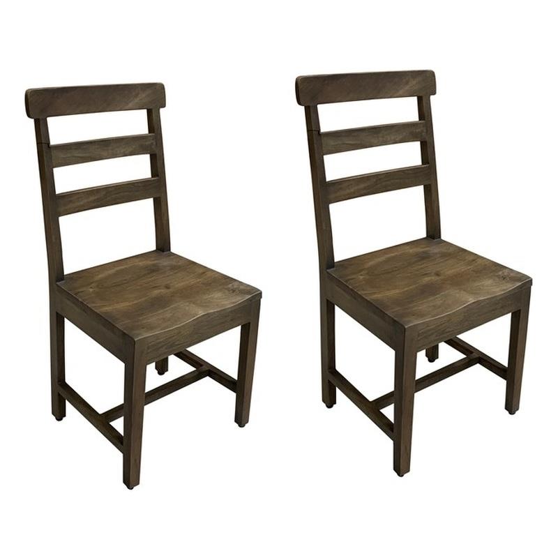 Taran Designs Brooke Solid Wood Dining Chairs (Set of 2) in Dark Brown
