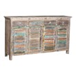 Taran Designs Hayden 4-drawer 4-door Solid Wood Sideboard in White Multicolor