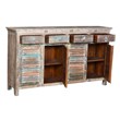 Taran Designs Hayden 4-drawer 4-door Solid Wood Sideboard in White Multicolor