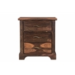 Taran Designs Darcy 3-drawer Live Edge Solid Wood Nightstand in Dark Brown