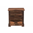 Taran Designs Darcy 3-drawer Live Edge Solid Wood Nightstand in Dark Brown