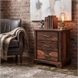 Taran Designs Darcy 3-drawer Live Edge Solid Wood Nightstand in Dark Brown