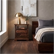 Taran Designs Darcy 2-drawer Live Edge Solid Wood Nightstand in Dark Brown