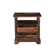 Taran Designs Darcy 2-drawer Live Edge Solid Wood Nightstand in Dark Brown