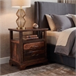 Taran Designs Darcy 2-drawer Live Edge Solid Wood Nightstand in Dark Brown