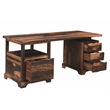 Taran Designs Darcy 4-drawer Live Edge Solid Wood Writing Desk in Dark Brown