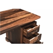 Taran Designs Darcy 4-drawer Live Edge Solid Wood Writing Desk in Dark Brown