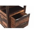 Taran Designs Darcy 4-drawer Live Edge Solid Wood Writing Desk in Dark Brown