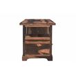 Taran Designs Darcy 4-drawer Live Edge Solid Wood Writing Desk in Dark Brown