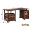 Taran Designs Darcy 4-drawer Live Edge Solid Wood Writing Desk in Dark Brown