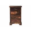 Taran Designs Darcy 3-drawer Live Edge Solid Wood Filing Cabinet in Dark Brown