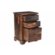Taran Designs Darcy 3-drawer Live Edge Solid Wood Filing Cabinet in Dark Brown