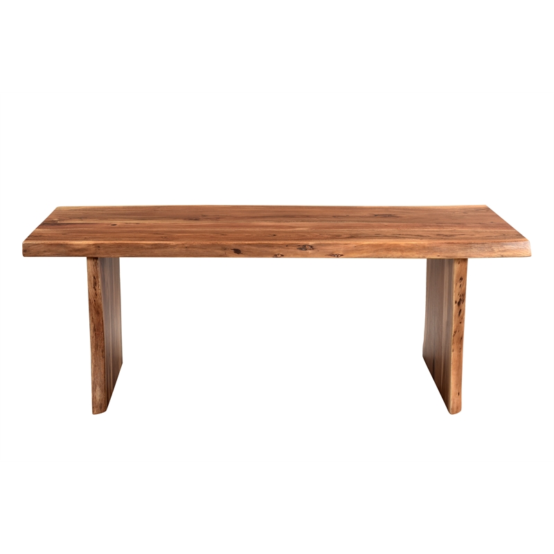 Taran Designs Harper Live Edge Solid Wood Coffee Table in Brown