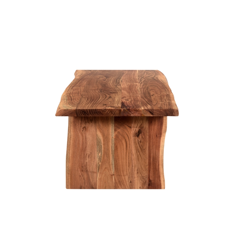 Taran Designs Harper Live Edge Solid Wood Coffee Table in Brown