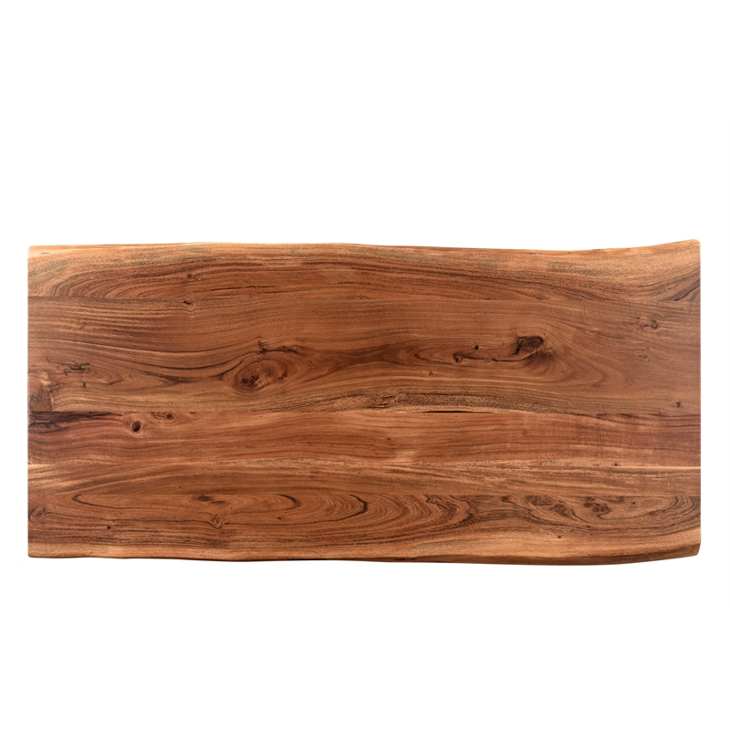 Taran Designs Harper Live Edge Solid Wood Coffee Table in Brown
