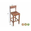 Taran Designs Harper Solid Wood Bar Chair in Brown (Set of 1)