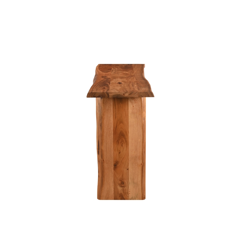 Taran Designs Harper Live Edge Solid Wood Console Table in Brown