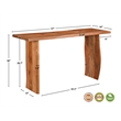 Taran Designs Harper Live Edge Solid Wood Console Table in Brown