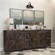 Taran Designs Milton 6-door Solid Wood Sideboard in Dark Brown