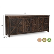 Taran Designs Milton 6-door Solid Wood Sideboard in Dark Brown