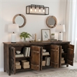 Taran Designs Milton 6-door Solid Wood Sideboard in Dark Brown