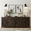 Taran Designs Milton 6-door Solid Wood Sideboard in Dark Brown