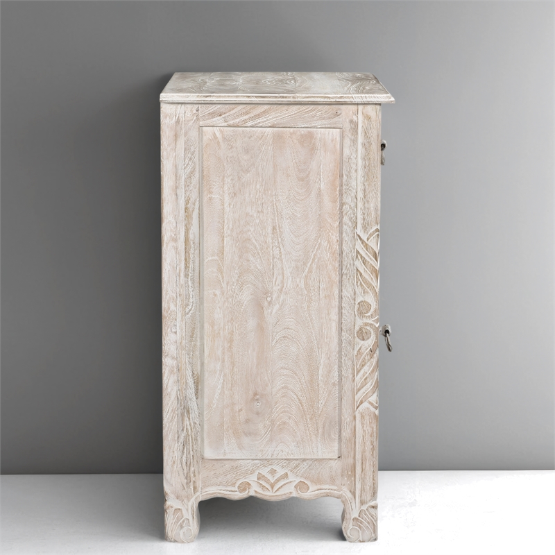 Taran Designs Monte 1-drawer 1-door Solid Wood Nightstand (Right) in White
