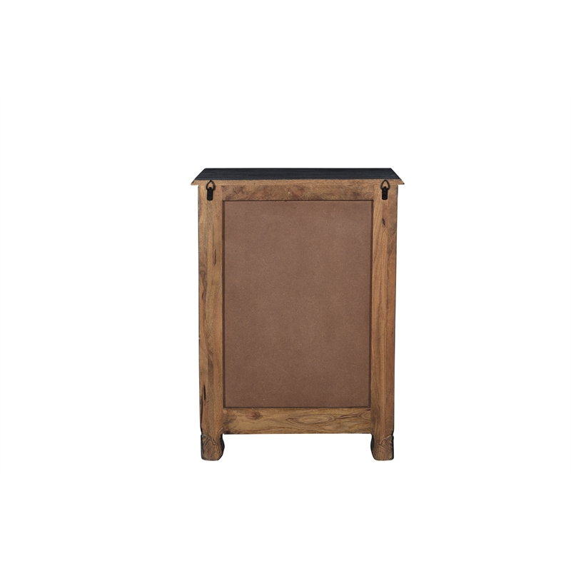 Taran Designs Monte 1-drawer 1-door Solid Wood Nightstand (Left) in Black
