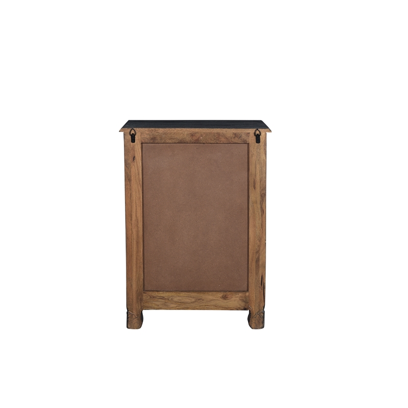 Taran Designs Monte 1-drawer 1-door Solid Wood Nightstand (Right) in Black